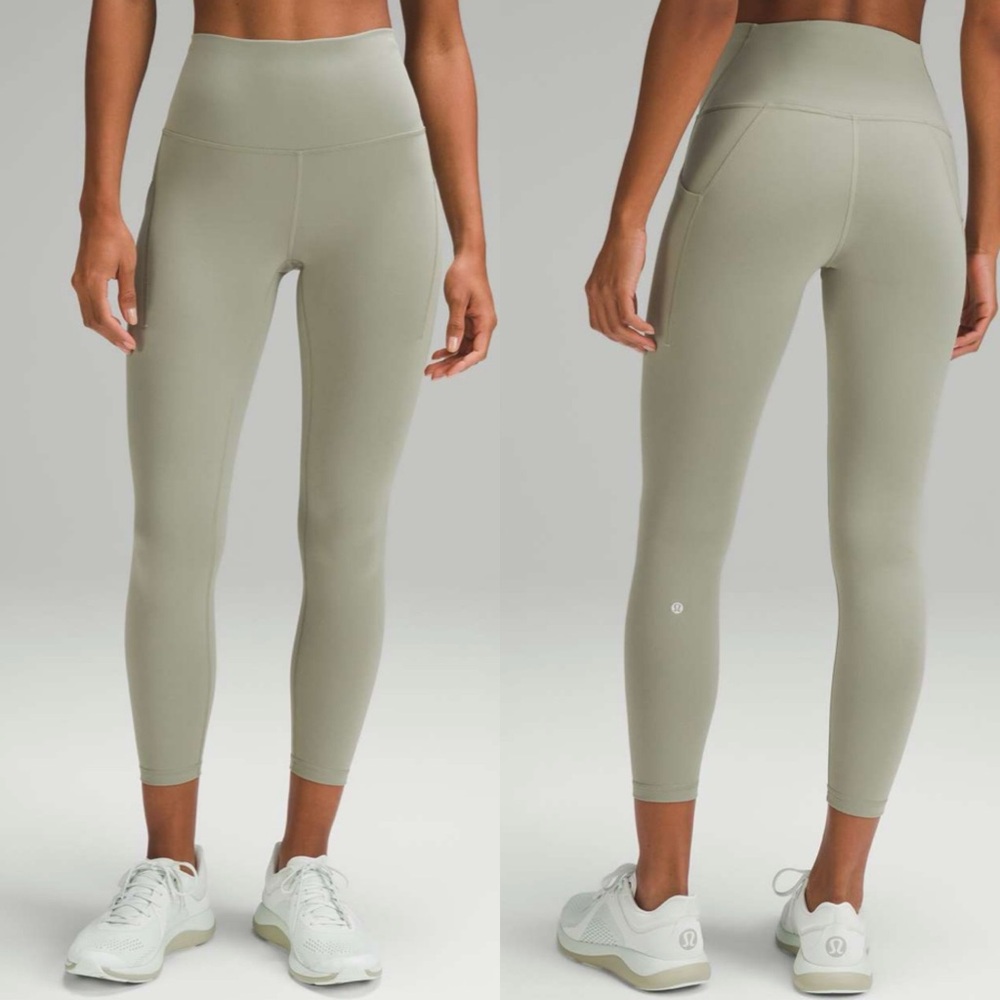 Lululemon Wunder Train High-Rise Tight with Pockets 25" Laurel‎ Green